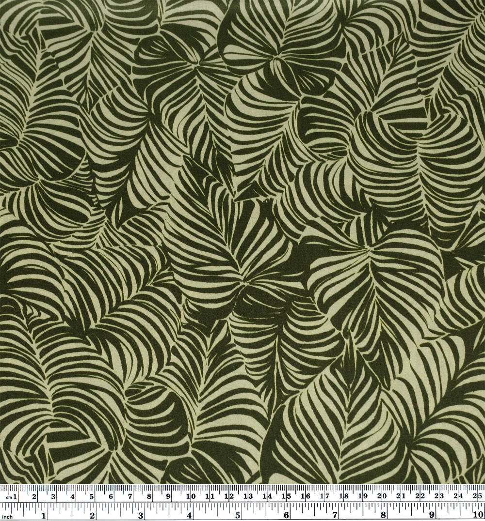 Deadstock Undergrowth Viscose Satin - Eucalyptus/Forest | Blackbird Fabrics