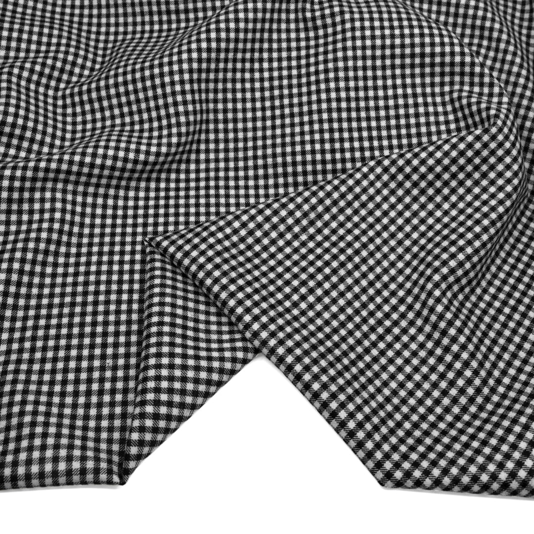 Deadstock Check Brushed Wool Suiting - Black/White | Blackbird Fabrics