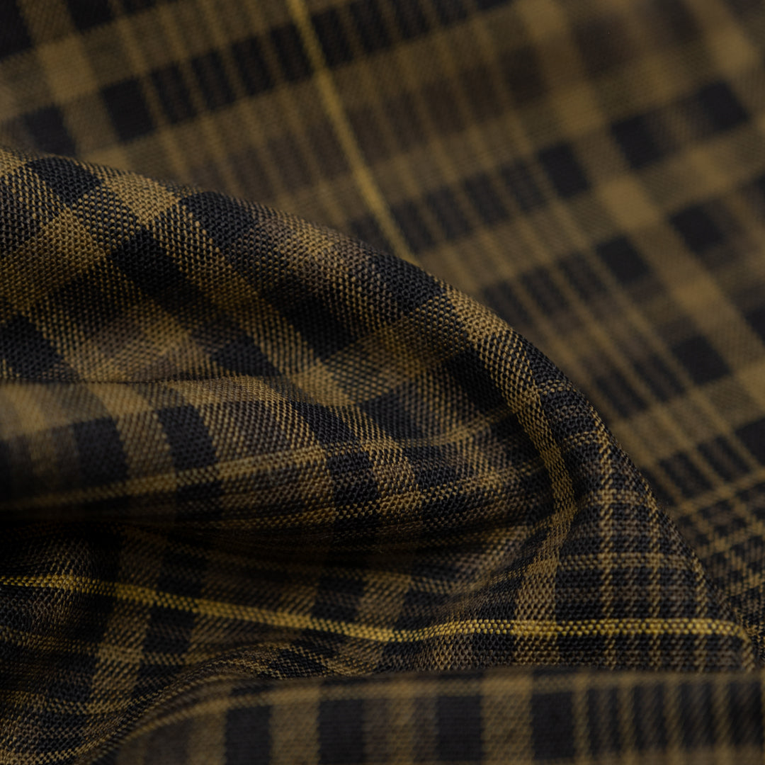 Deadstock Plaid Double Faced Poly Wool Stretch Suiting - Bookworm | Blackbird Fabrics