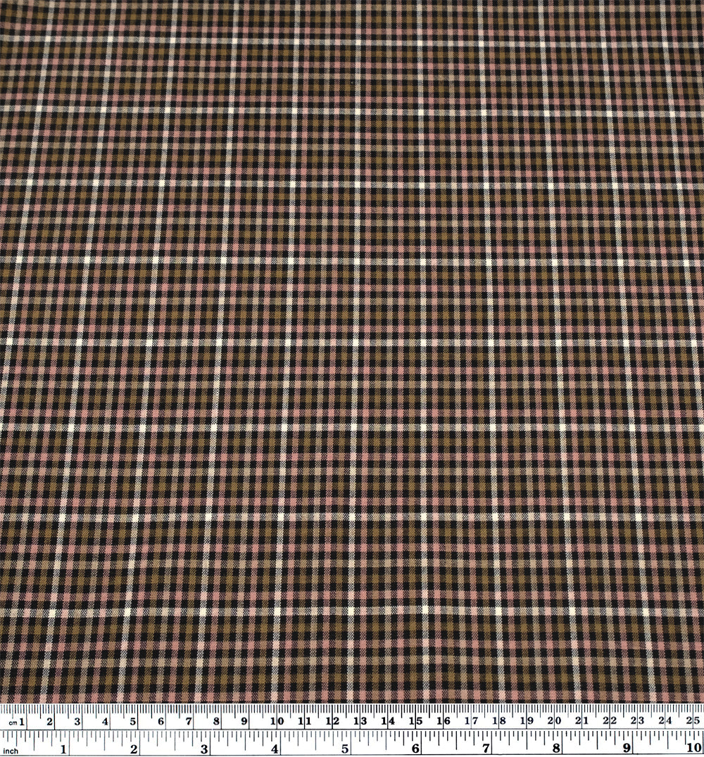 Deadstock Check Double Faced Poly Wool Stretch Suiting - Potpourri | Blackbird Fabrics