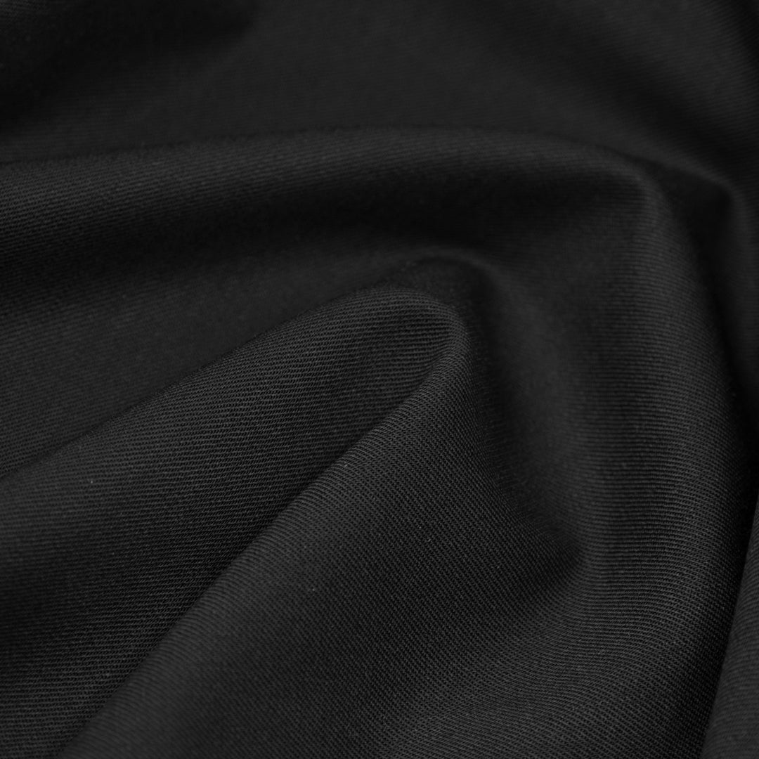 Deadstock Stretch Wool Suiting - Black | Blackbird Fabrics