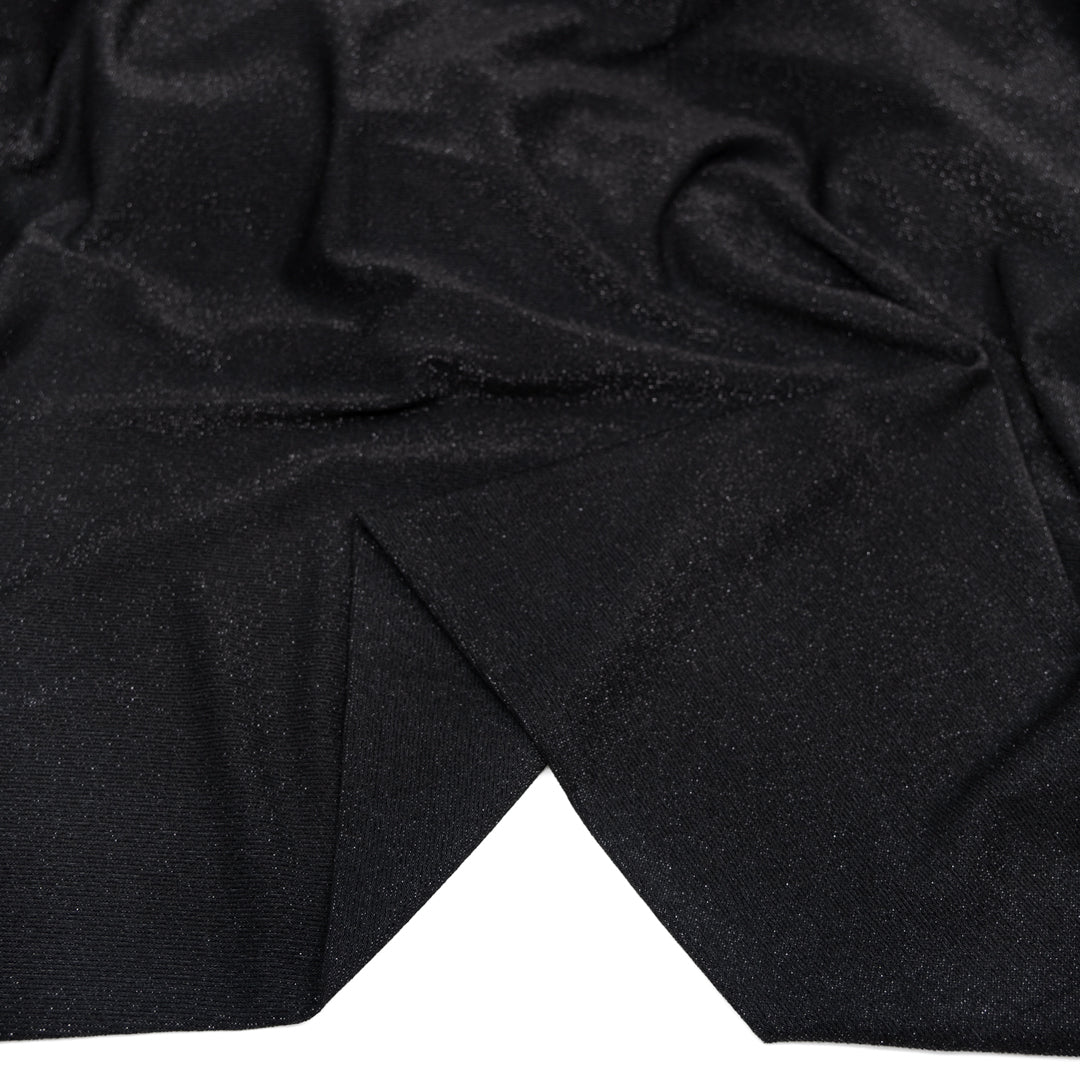 Deadstock Stardust Lightweight Jersey Knit - Black | Blackbird Fabrics