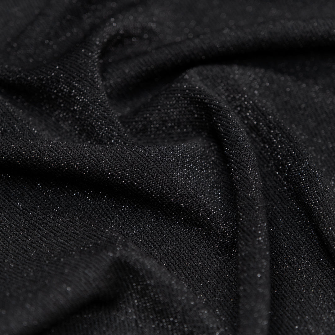 Deadstock Stardust Lightweight Jersey Knit - Black | Blackbird Fabrics