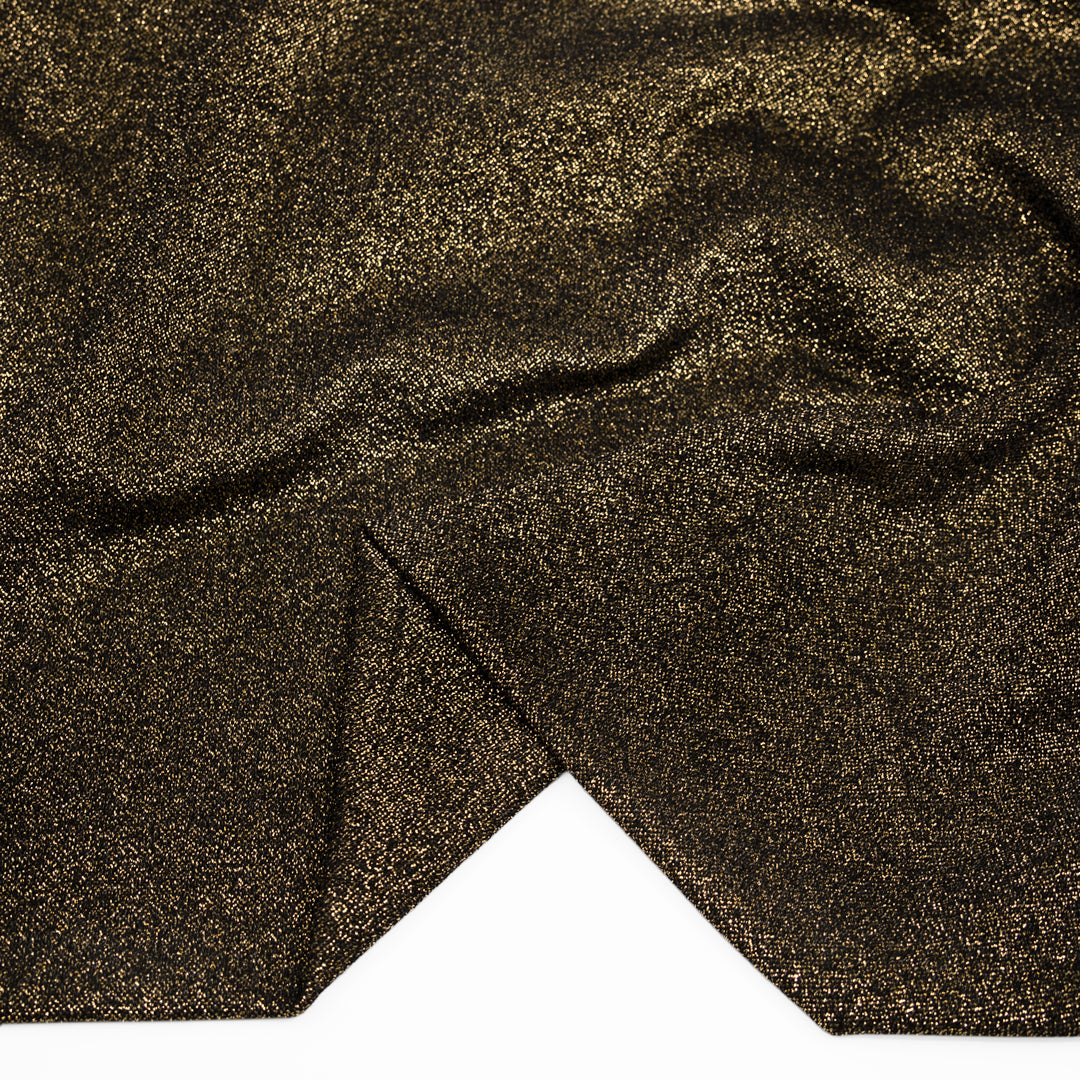 Deadstock Flickering Jersey Knit - Gold Glitz | Blackbird Fabrics