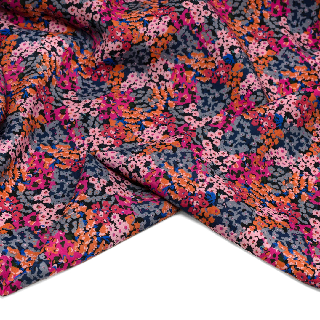 Deadstock Rolling Meadows Printed Viscose - Punch/Apricot | Blackbird Fabrics