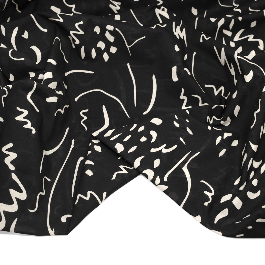 Artful Doodles Cotton Voile - Black/White | Blackbird Fabrics