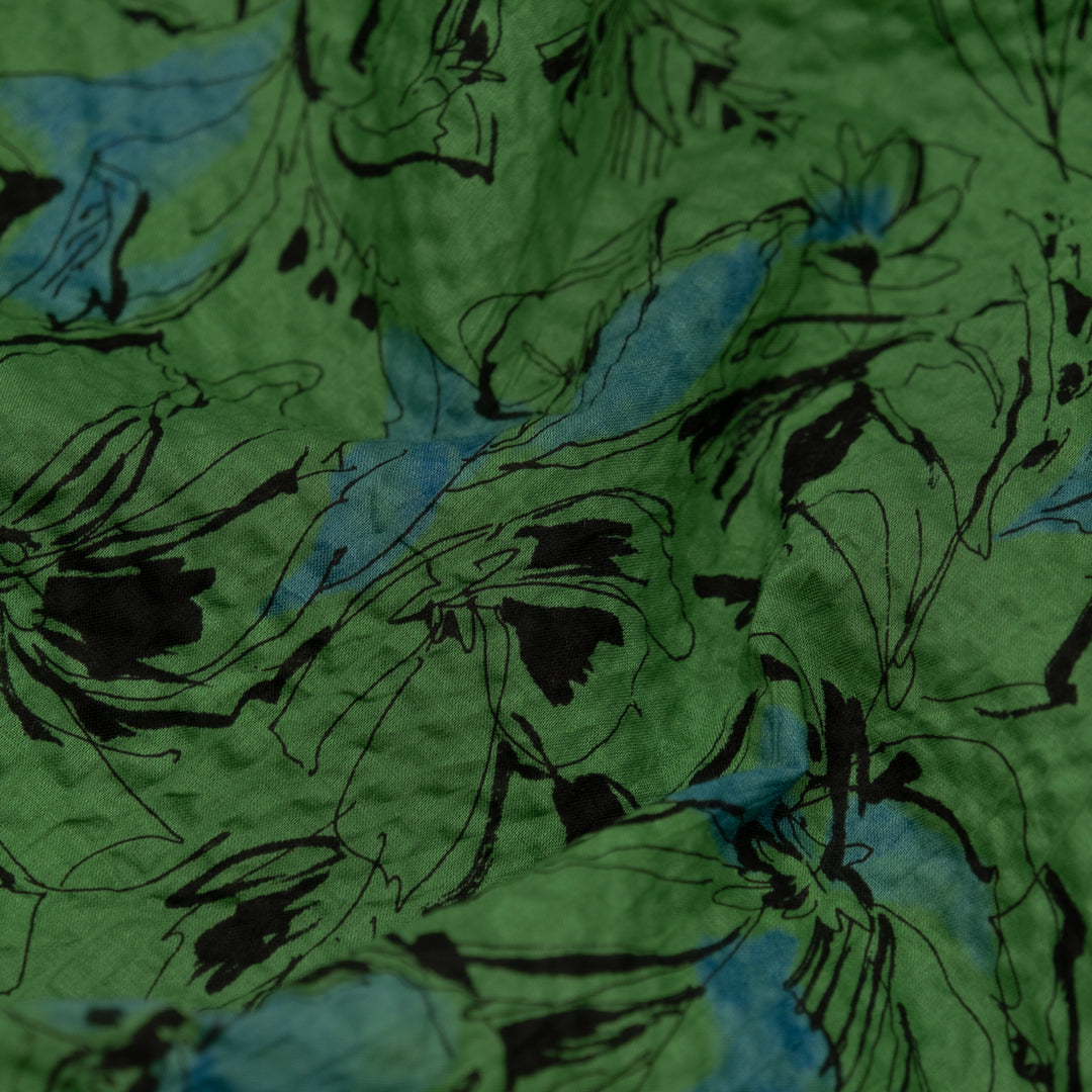 Artist's Sketch Crinkle Cotton - Emerald | Blackbird Fabrics