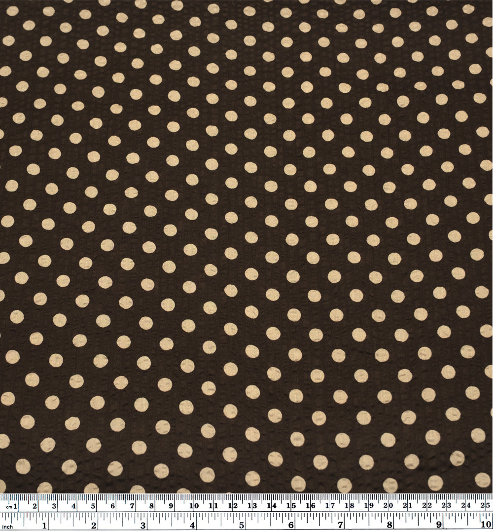 Mini Polka Dot Crinkle Cotton - Fudge/Cashew | Blackbird Fabrics