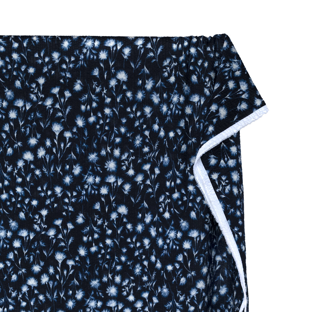 Cyanotype Crinkle Cotton - Indigo/Ivory | Blackbird Fabrics