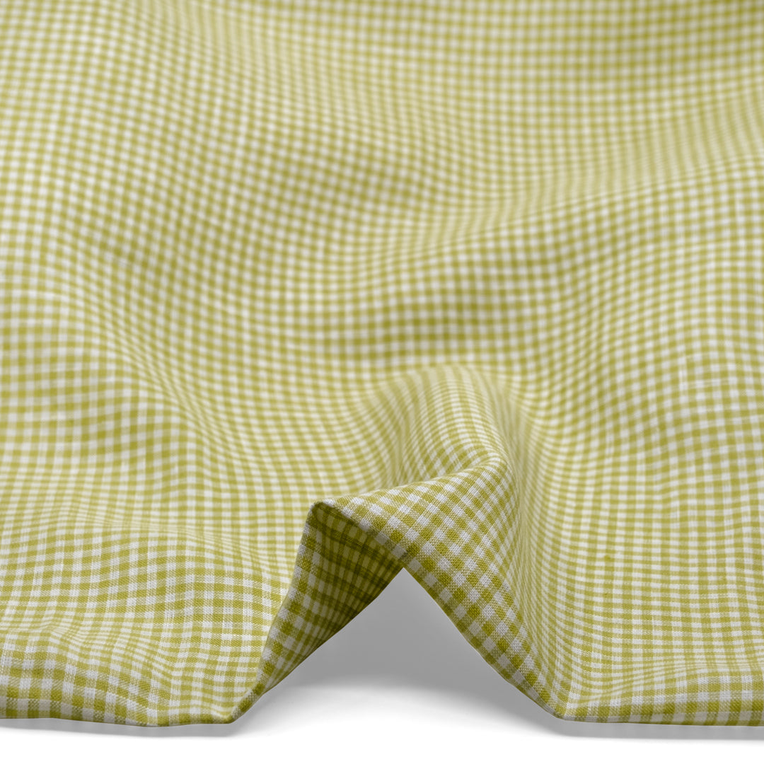 Petite Gingham Linen - Mojito | Blackbird Fabrics