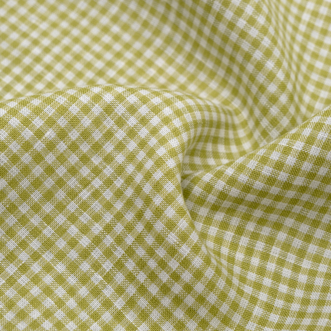 Petite Gingham Linen - Mojito | Blackbird Fabrics