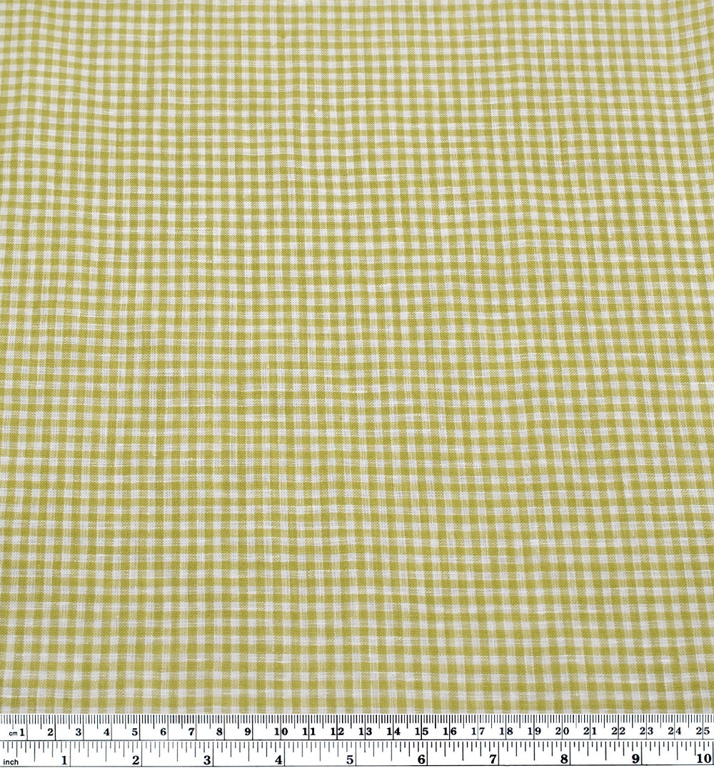 Petite Gingham Linen - Mojito | Blackbird Fabrics