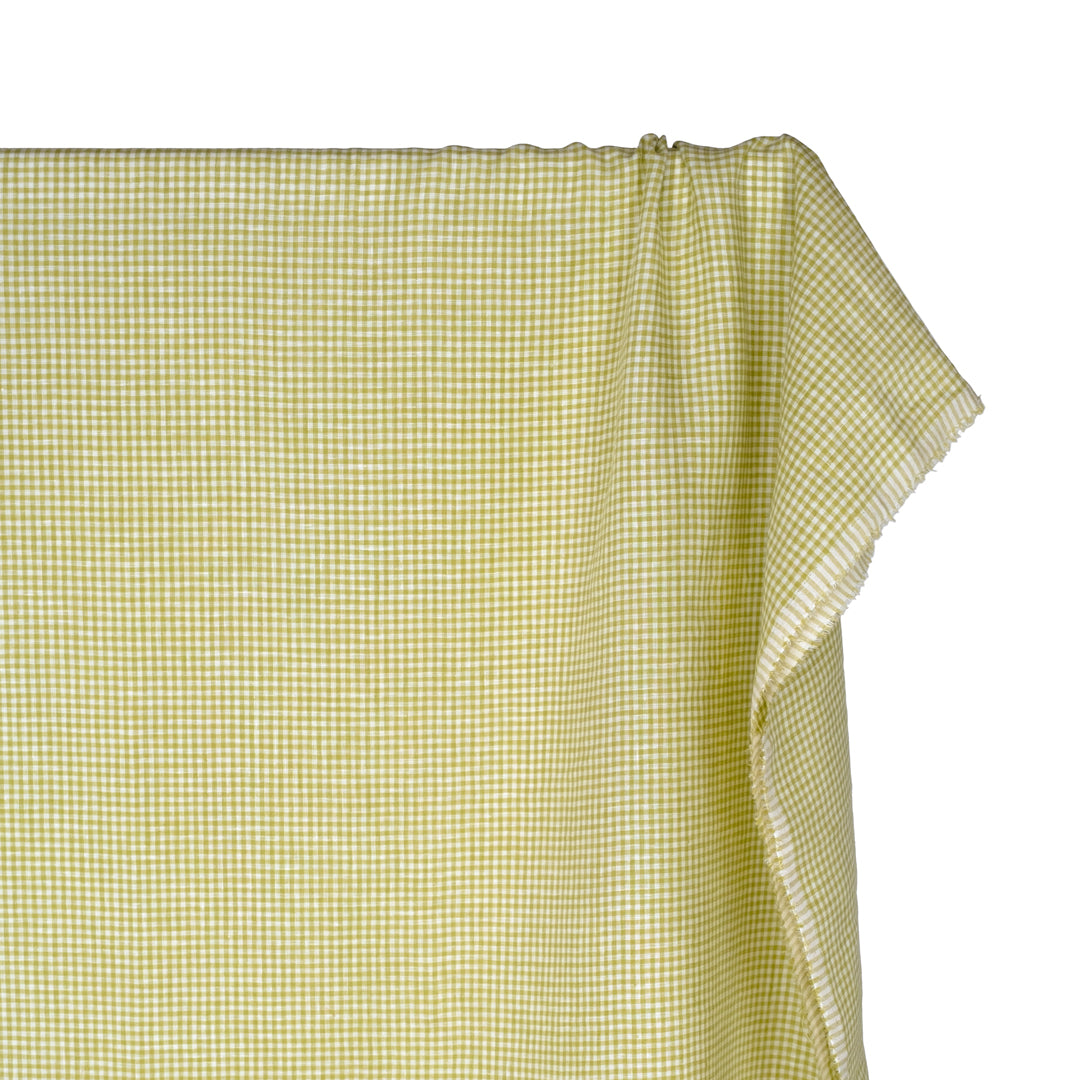 Petite Gingham Linen - Mojito | Blackbird Fabrics