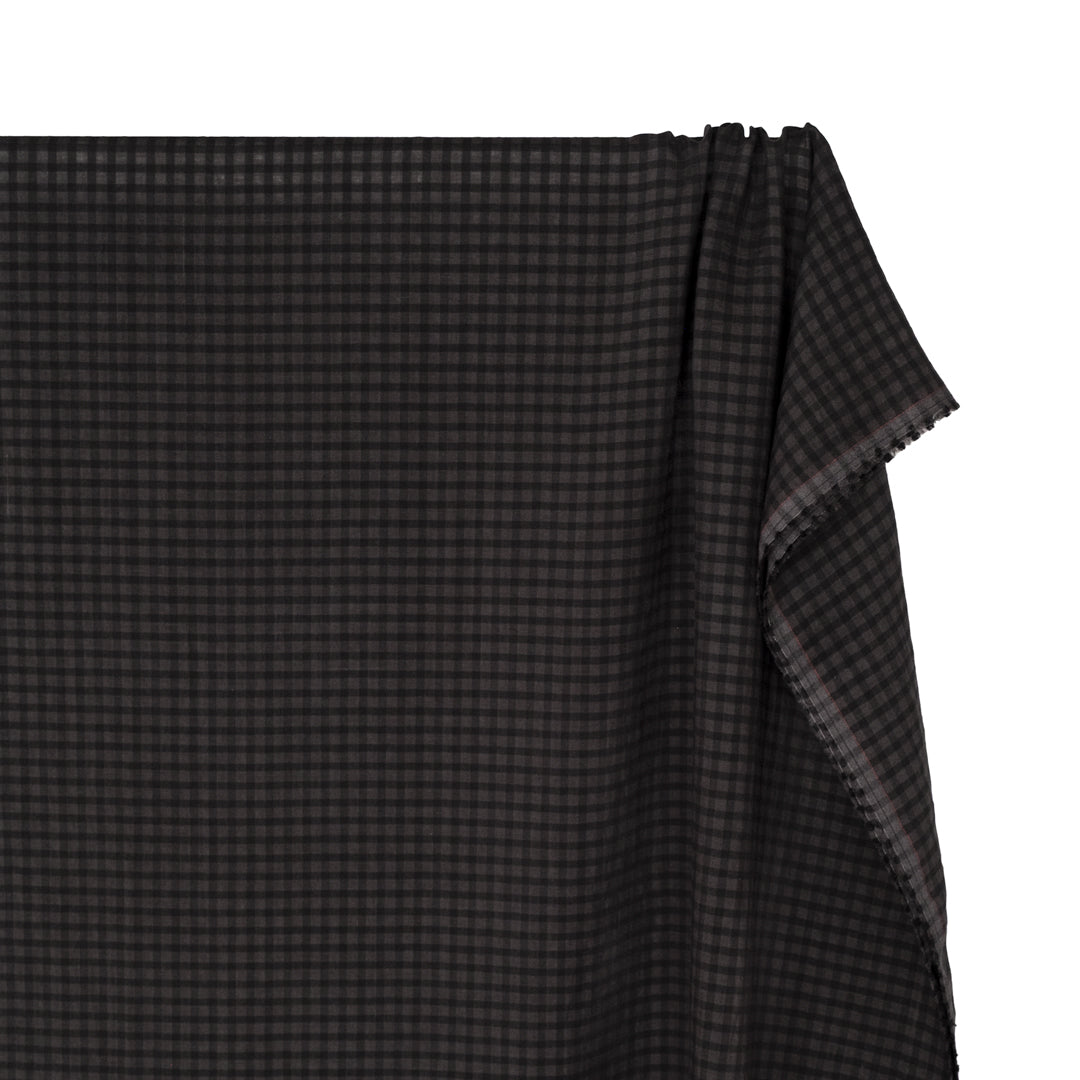 Rebel Check Lyocell Linen Voile - Black/Charcoal | Blackbird Fabrics