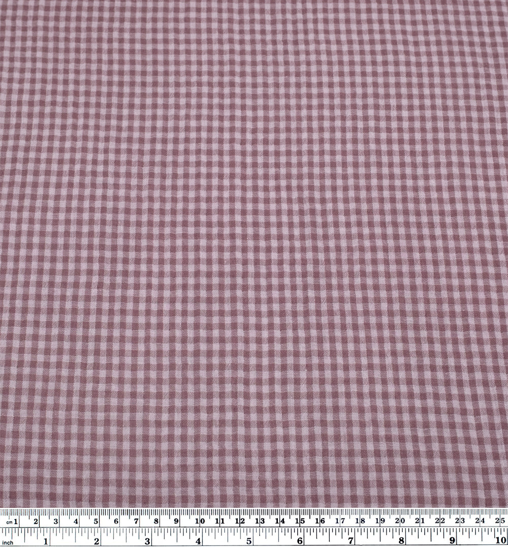 Mini Gingham Organic Cotton Double Gauze - Dusty Lilac | Blackbird Fabrics
