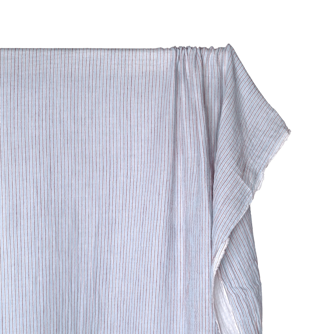 Office Stripe Organic Cotton Double Gauze - Ice Blue | Blackbird Fabrics