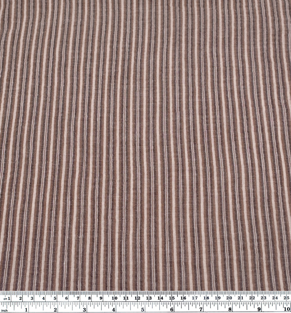 Retro Stripe Organic Cotton Double Gauze - Tiramisu | Blackbird Fabrics
