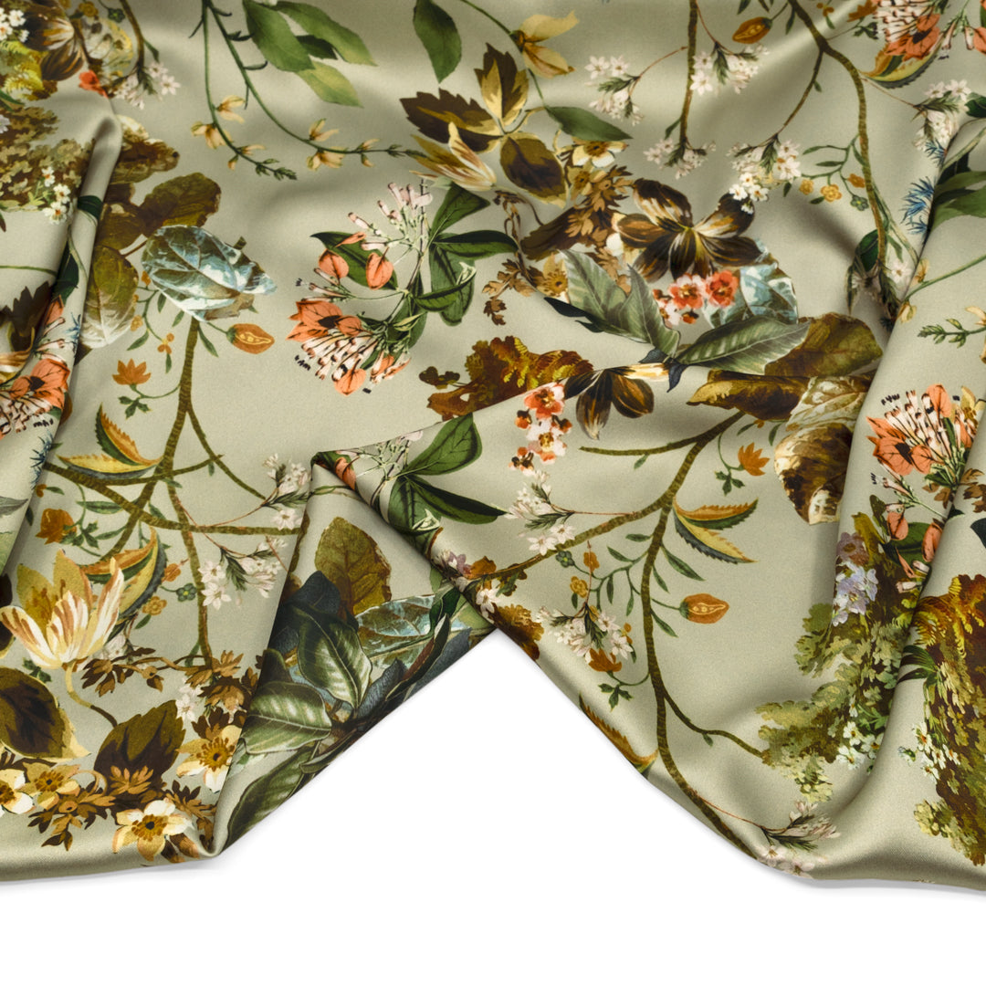 Botanist Poly Satin - Pistachio | Blackbird Fabrics