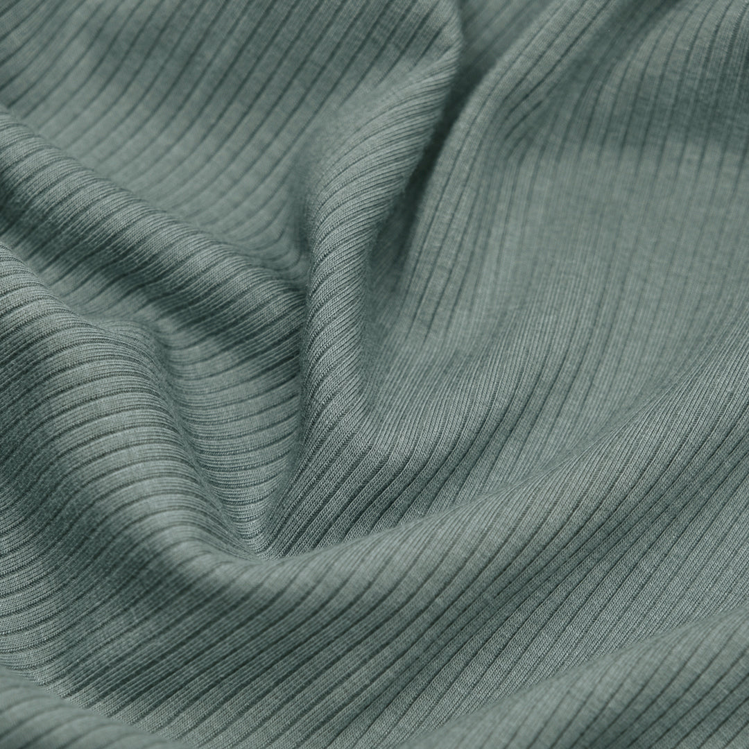 Unwind Bamboo Cotton Rib Knit - Dusty Jade | Blackbird Fabrics