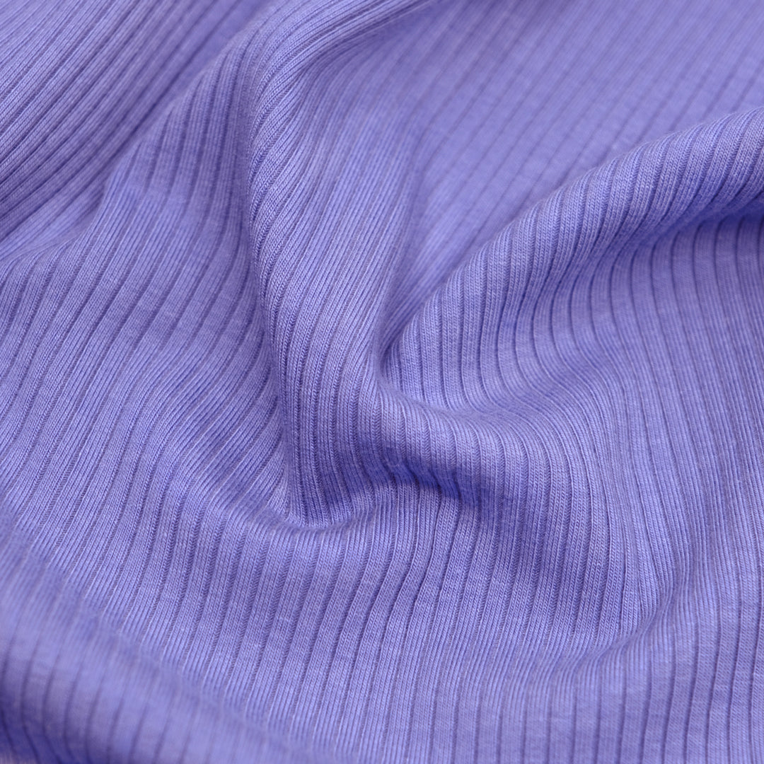 Unwind Bamboo Cotton Rib Knit - Bluebell | Blackbird Fabrics