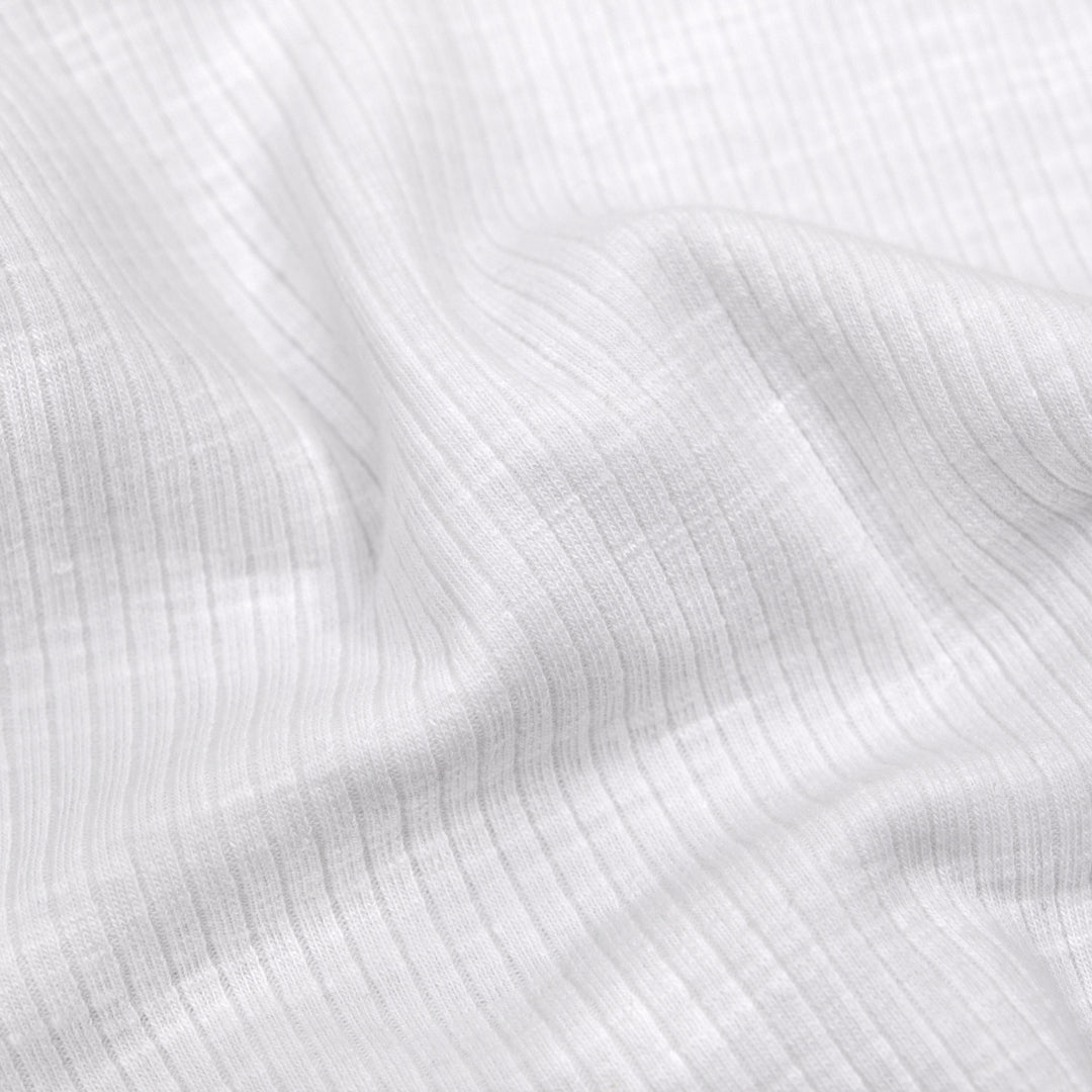 Comfy Cotton Rib Knit - White | Blackbird Fabrics