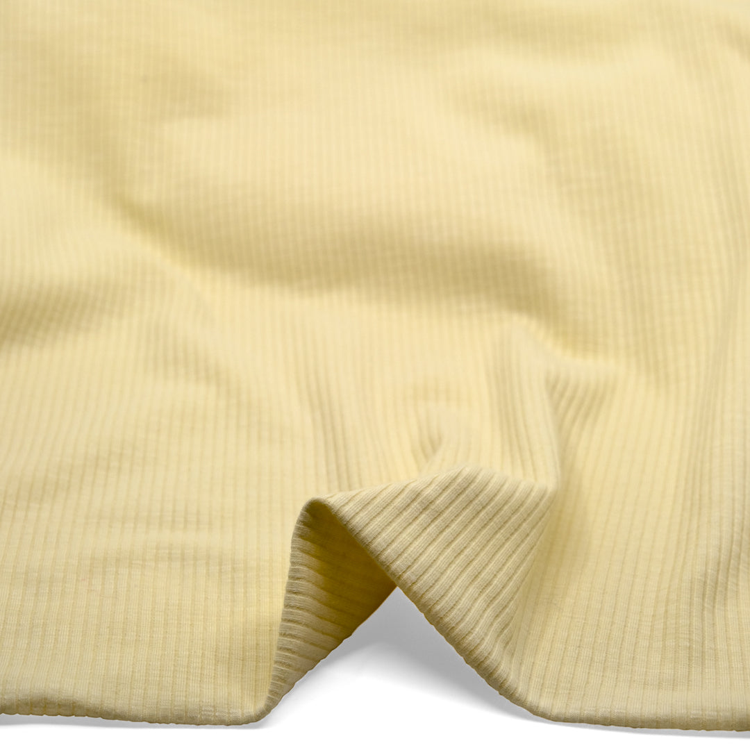 Comfy Cotton Rib Knit - Buttermilk | Blackbird Fabrics