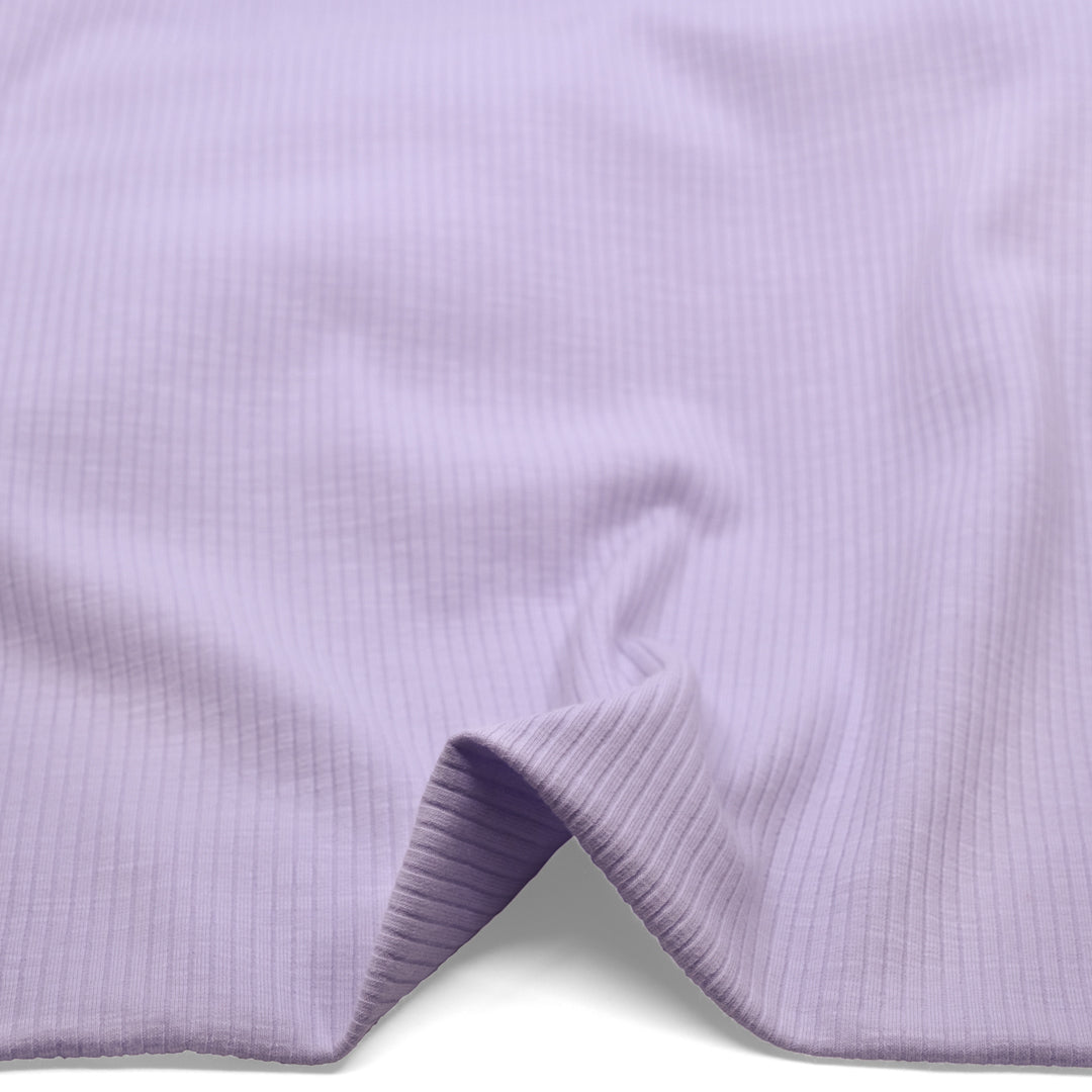 Comfy Cotton Rib Knit - Pale Lilac | Blackbird Fabrics
