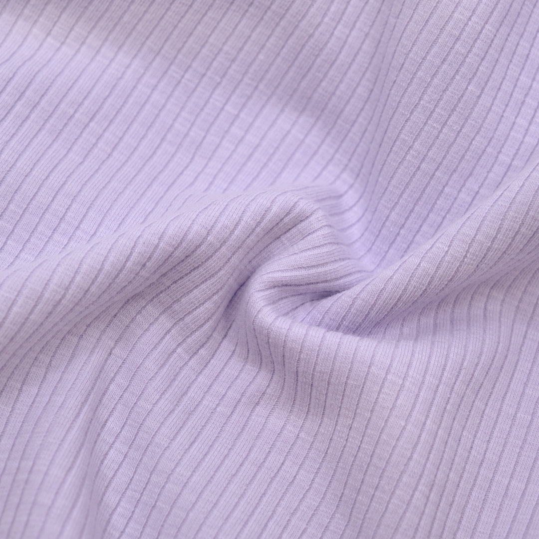 Comfy Cotton Rib Knit - Pale Lilac | Blackbird Fabrics