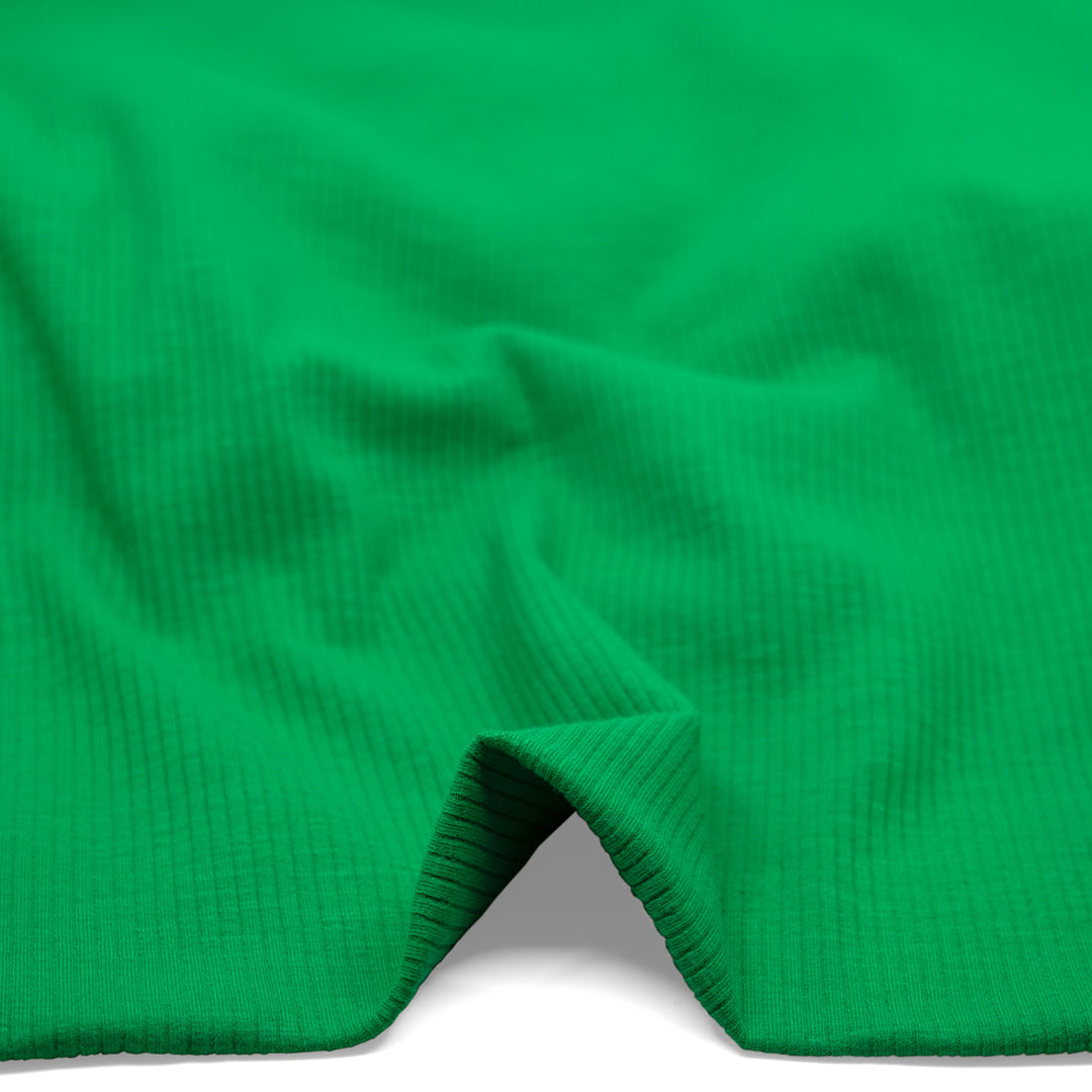 Comfy Cotton Rib Knit - Clover | Blackbird Fabrics