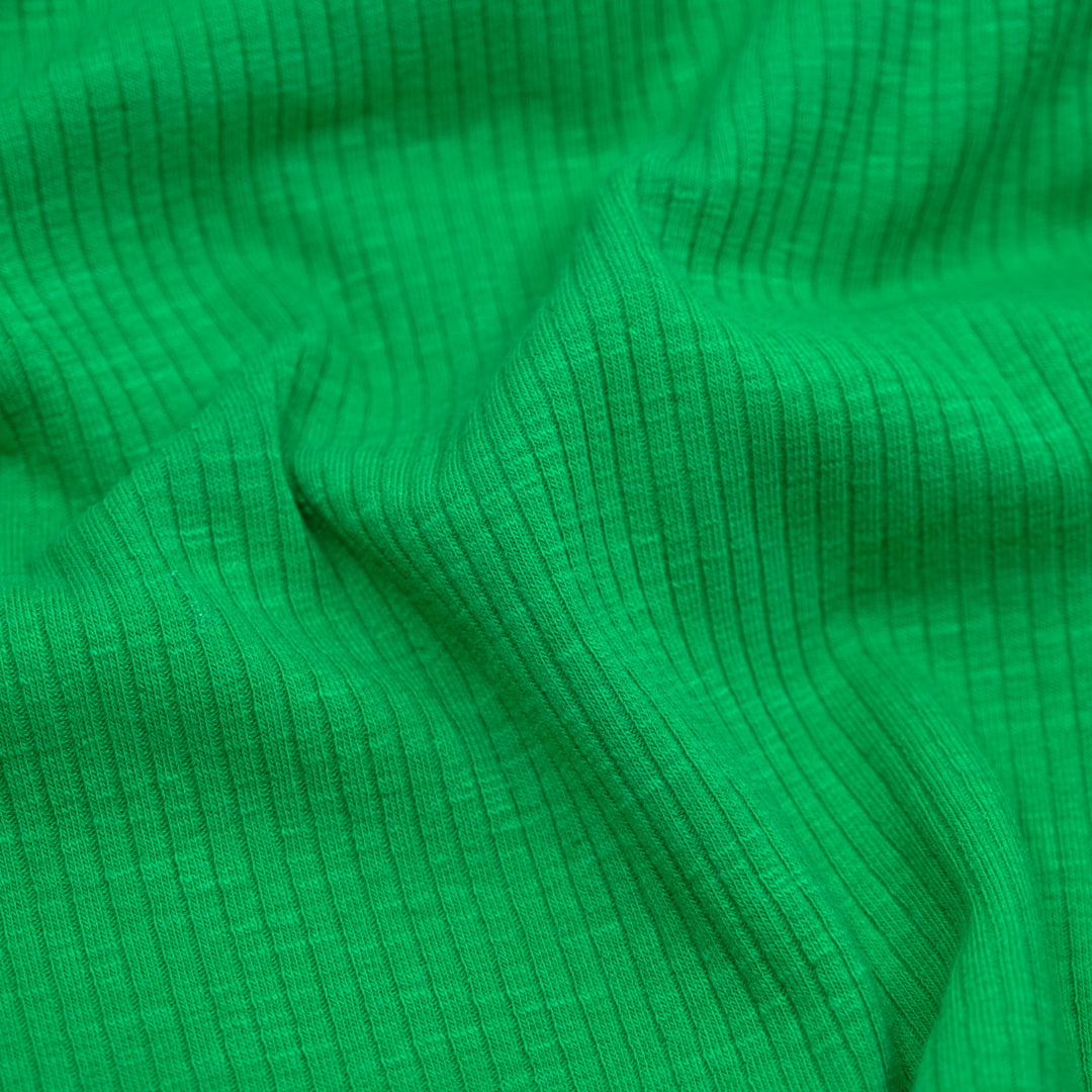 Comfy Cotton Rib Knit - Clover | Blackbird Fabrics