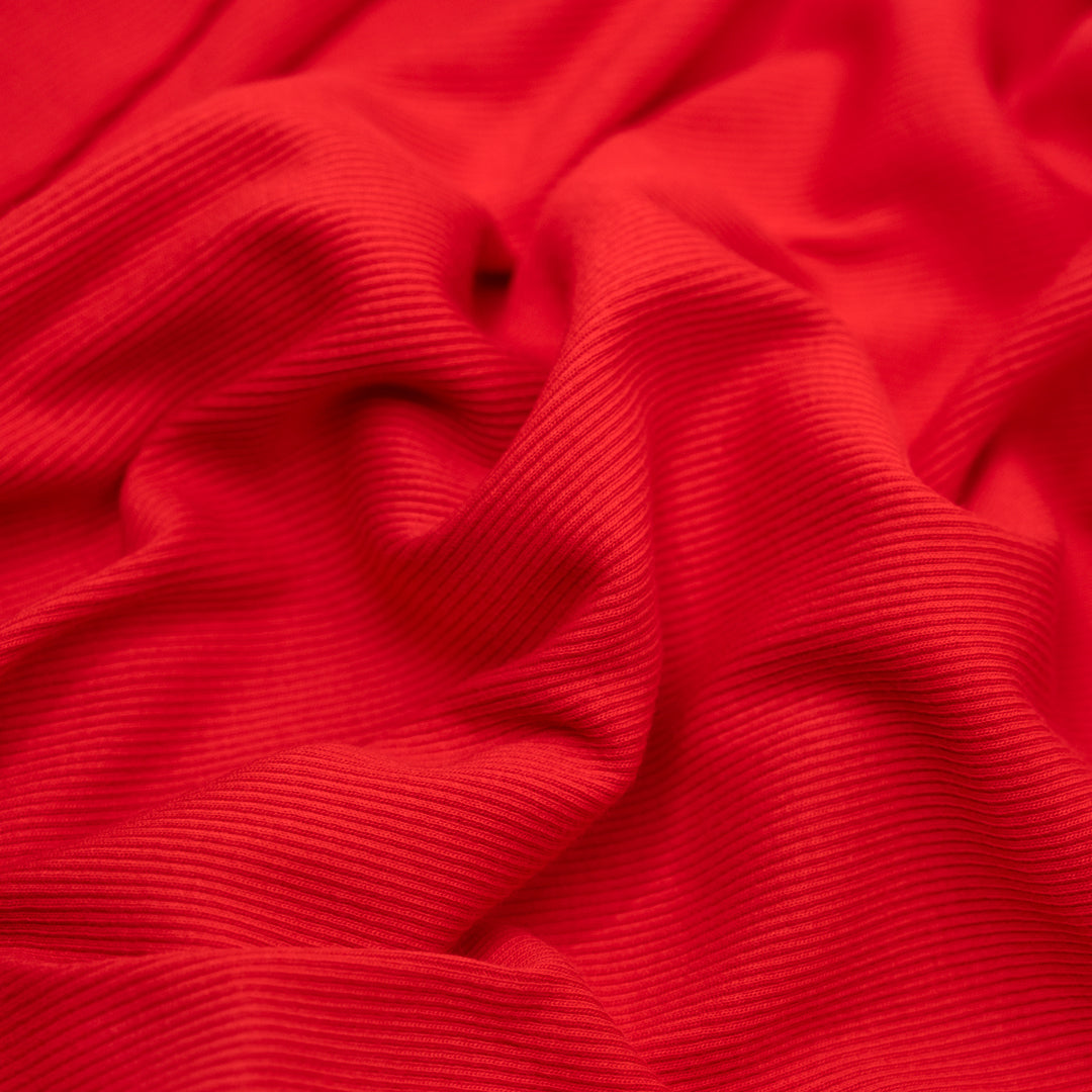 Fine Cotton Rib Knit - Poppy | Blackbird Fabrics
