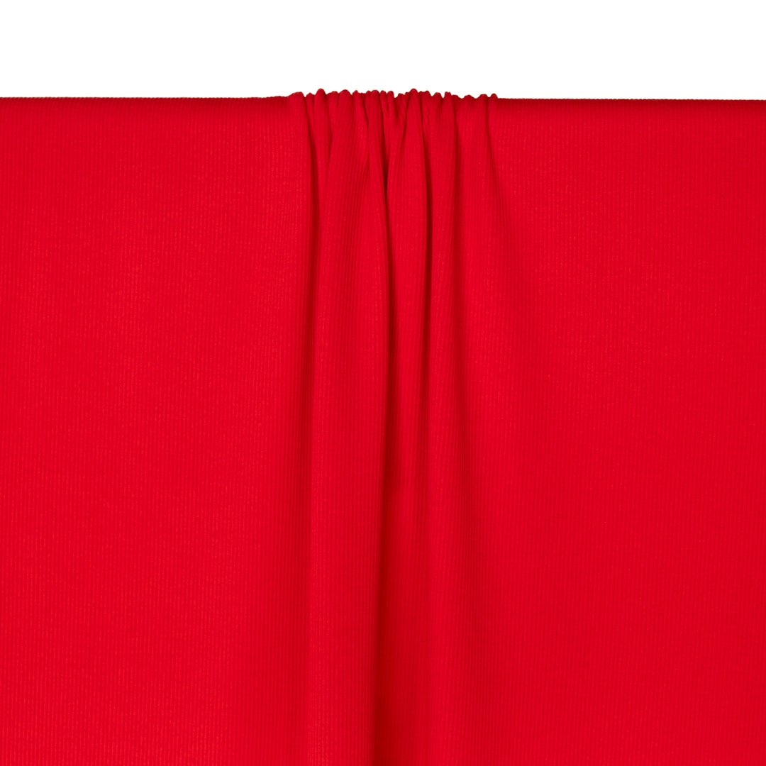 Fine Cotton Rib Knit - Poppy | Blackbird Fabrics
