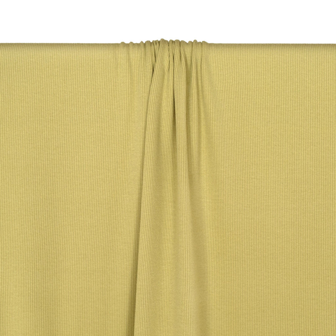 Fine Cotton Rib Knit - Peashoot | Blackbird Fabrics