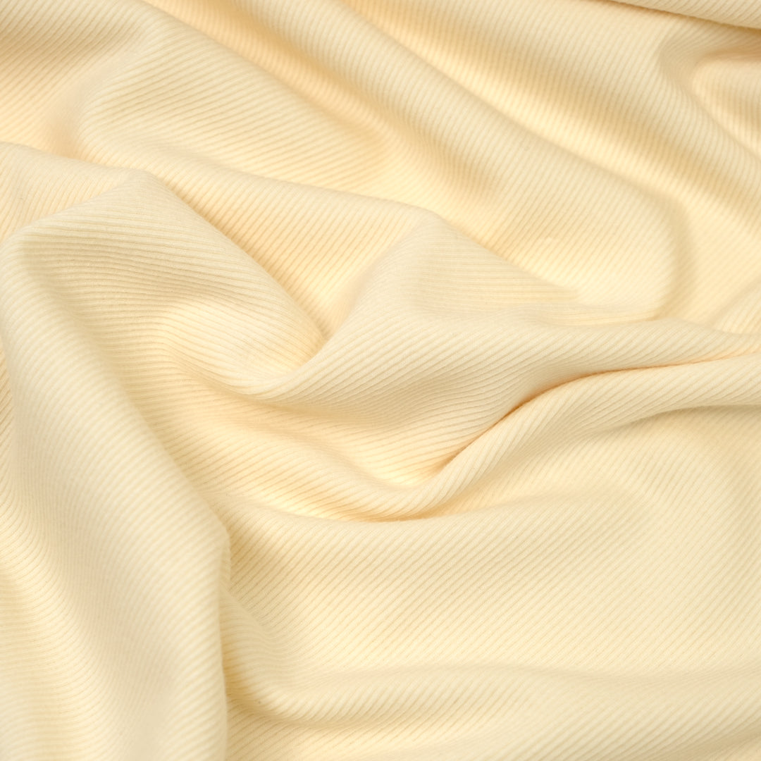 Fine Cotton Rib Knit - Vanilla | Blackbird Fabrics