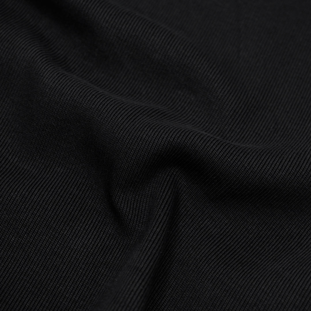 100% Cotton Heavy Sweatshirt Ribbing - Black | Blackbird Fabrics