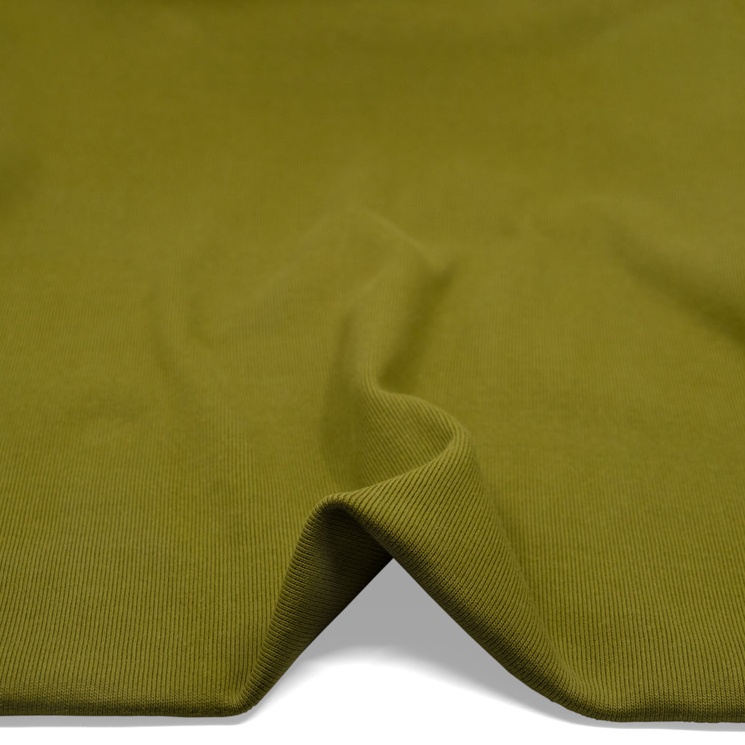 100% Cotton Heavy Sweatshirt Ribbing - Avocado | Blackbird Fabrics
