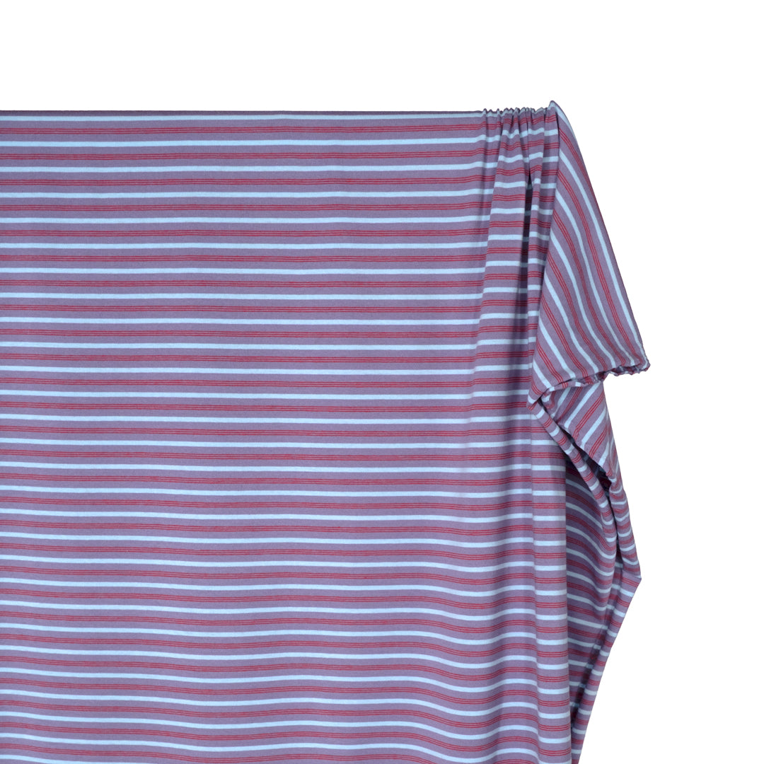 Polo Stripe Cotton Jersey - Wisteria/ Ice Blue | Blackbird Fabrics