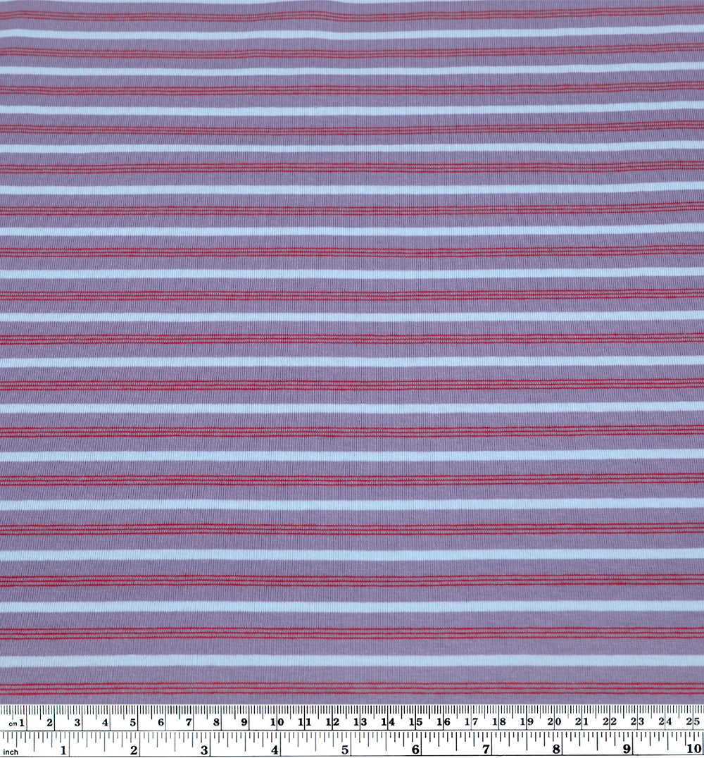 Polo Stripe Cotton Jersey - Wisteria/ Ice Blue | Blackbird Fabrics