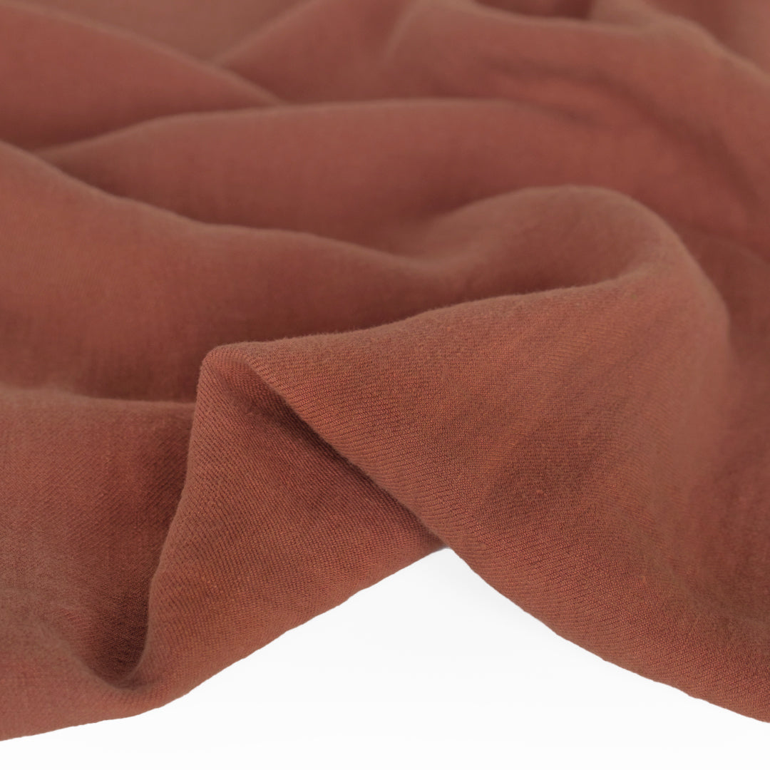 6.5oz Laundered Linen Twill - Deep Rosewood | Blackbird Fabrics
