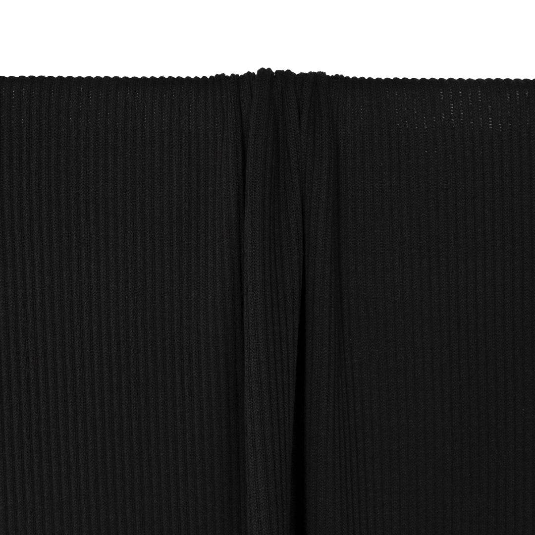 Chunky Rib Sweater Knit - Black | Blackbird Fabrics