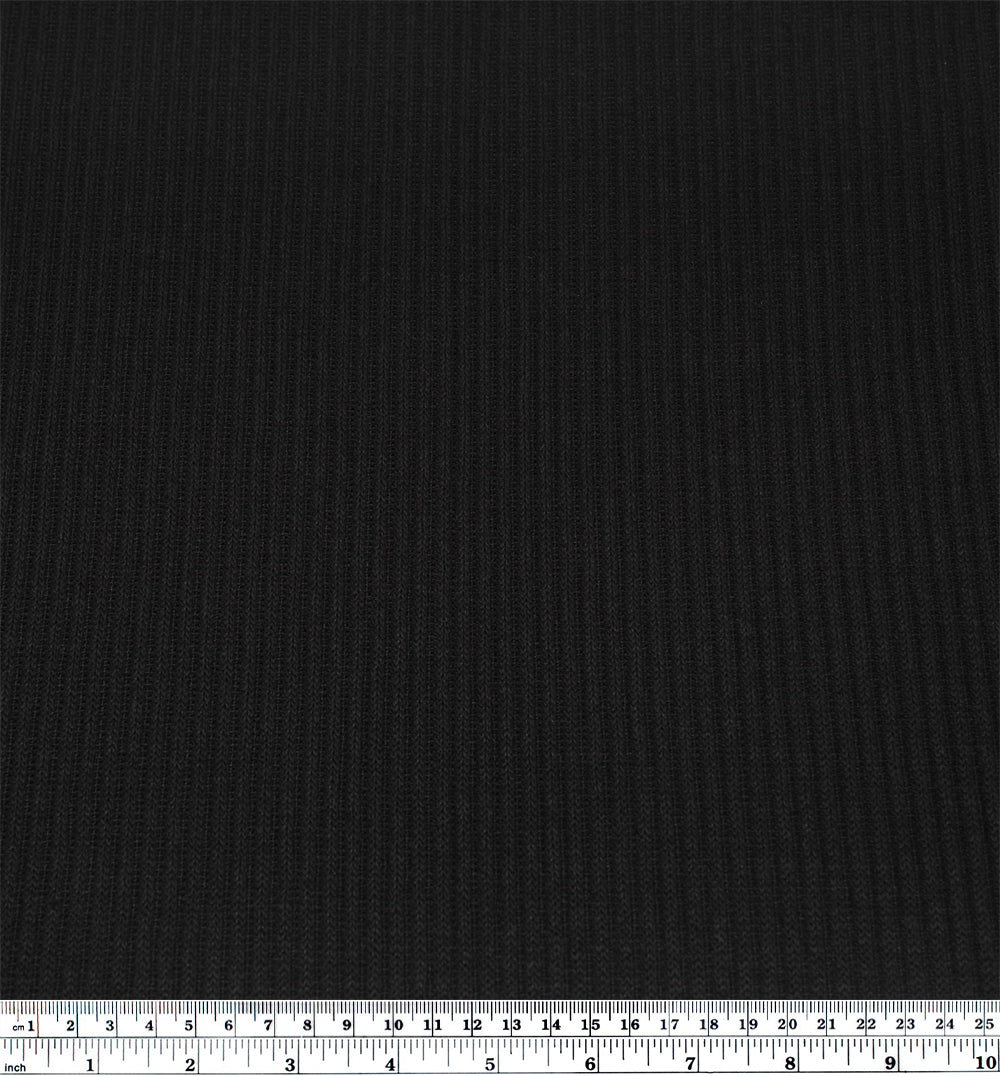 Chunky Rib Sweater Knit - Black | Blackbird Fabrics