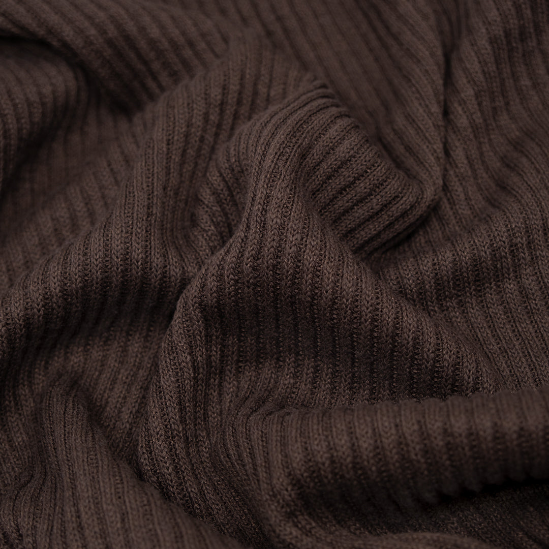 Chunky Rib Sweater Knit - Fudge | Blackbird Fabrics