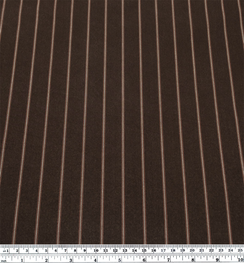 Tram Stripe Softened Organic Cotton *Imperfect - Dark Chocolate | Blackbird Fabrics