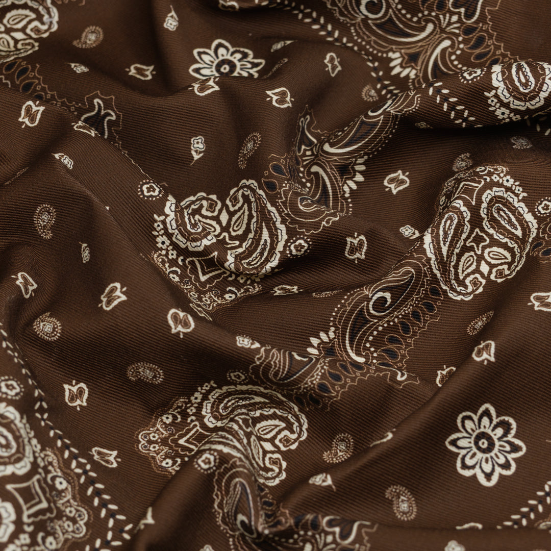 Bandana Printed Bull Denim - Mustang | Blackbird Fabrics