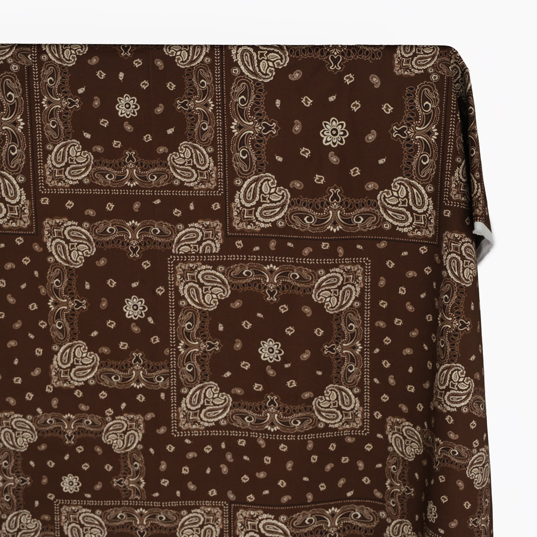 Bandana Printed Bull Denim - Mustang | Blackbird Fabrics