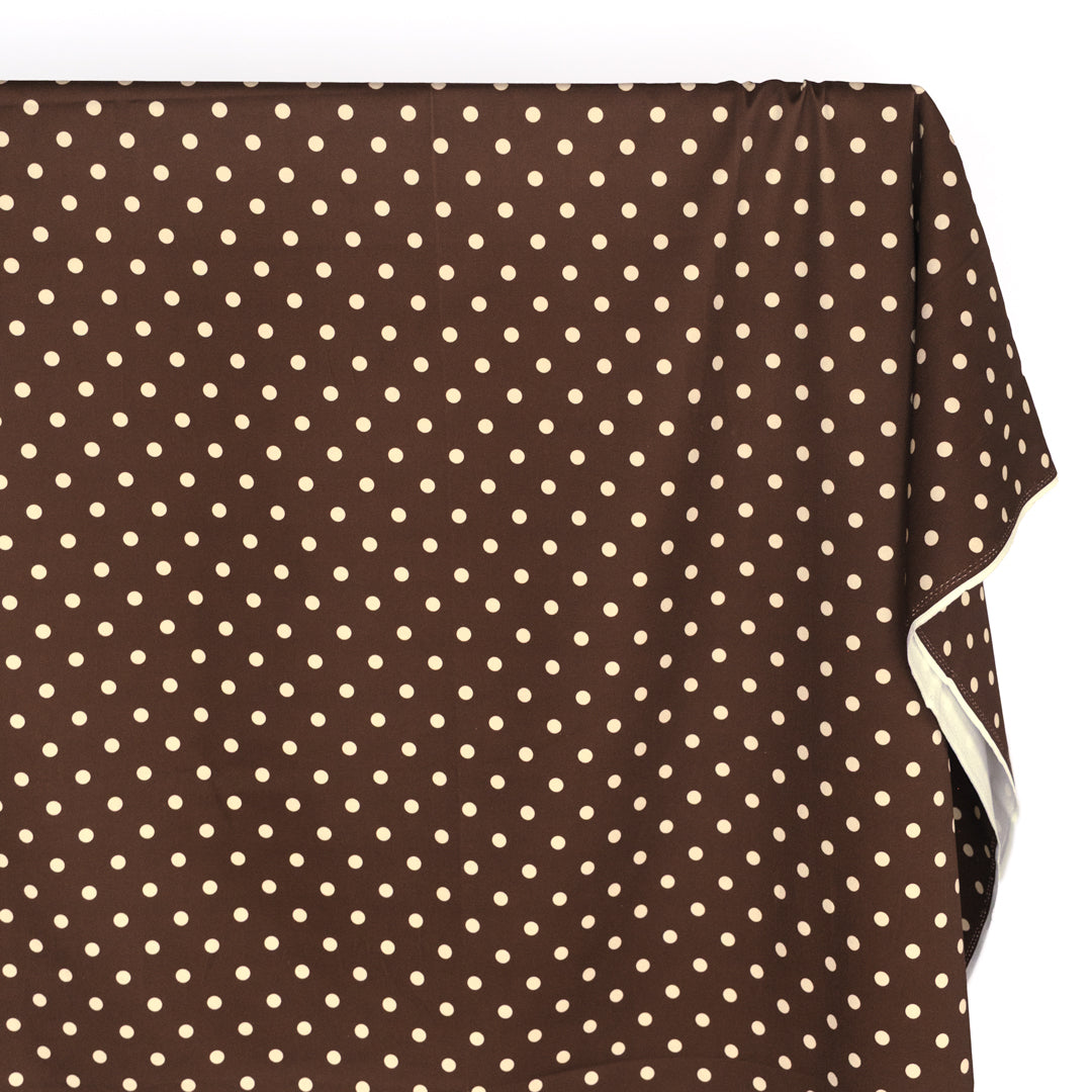 Big Dots Printed Bull Denim - Chicory/Cream | Blackbird Fabrics