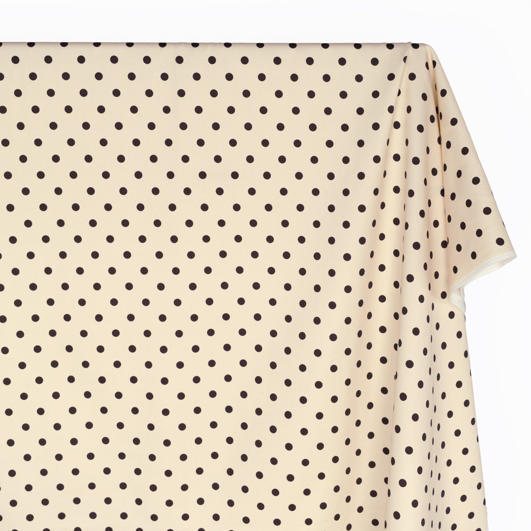Big Dots Printed Bull Denim - Cream/Carbon | Blackbird Fabrics