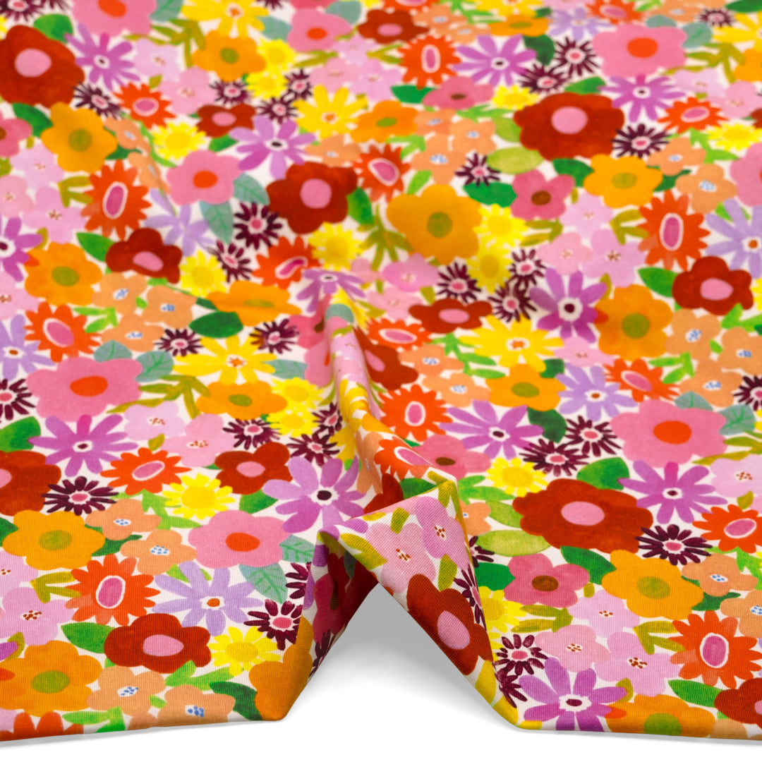 Garden Medley Organic Cotton Jersey - Berry Bliss | Blackbird Fabrics