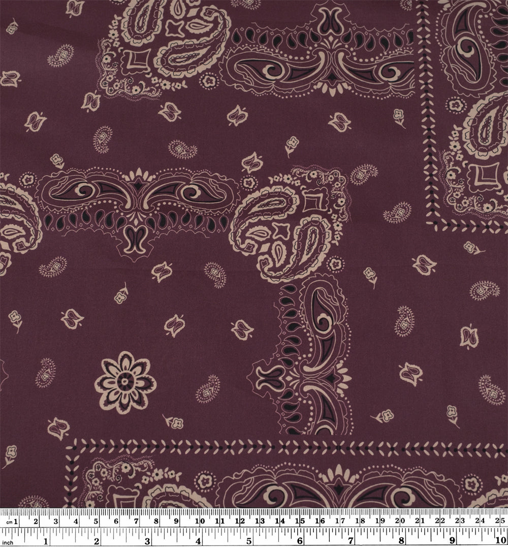 Bandana Cotton Lawn - Plum | Blackbird Fabrics