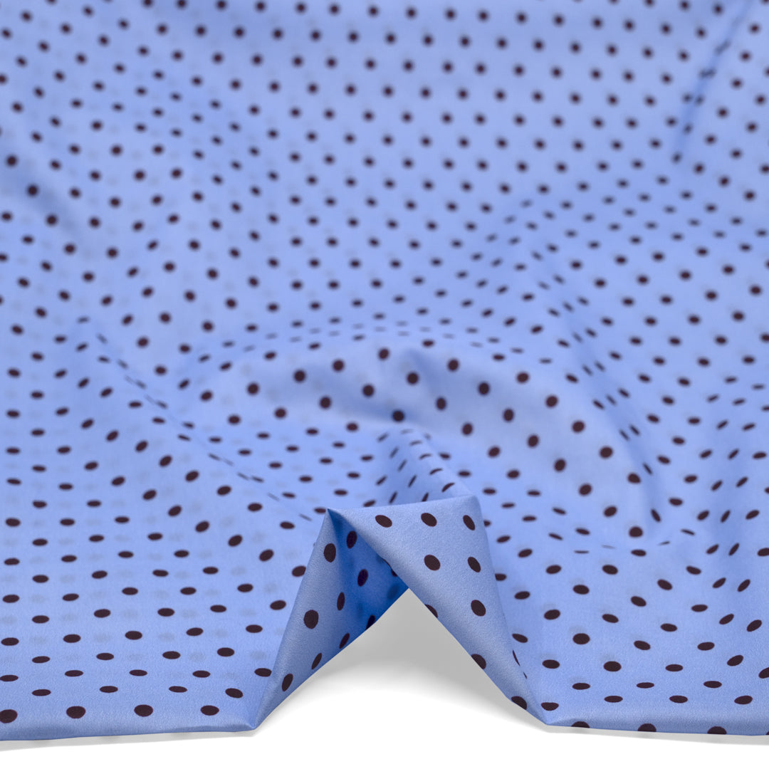 *Imperfect Little Dots Printed Cotton Lawn - Baby Blue/Shadow | Blackbird Fabrics